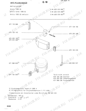 Взрыв-схема холодильника Aeg ARC1303 GS - Схема узла Freezer cooling system